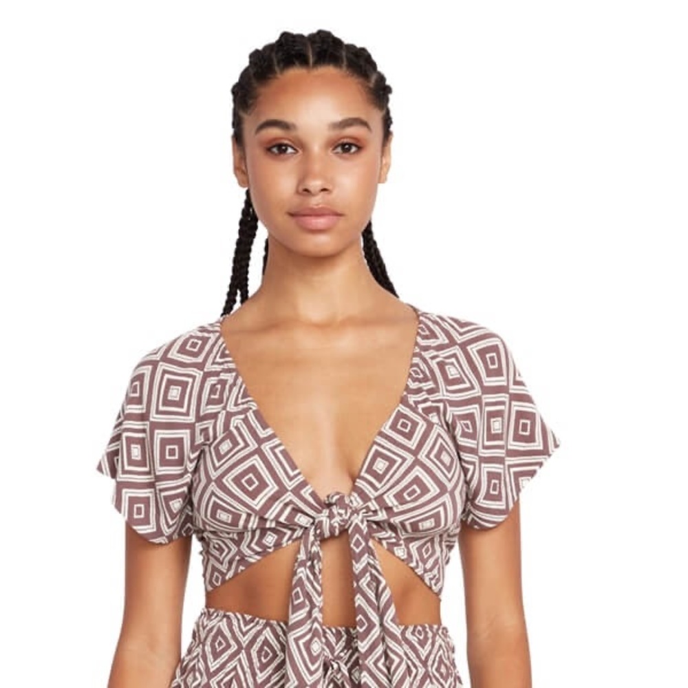 Volcom Brown and Cream Women’s Retrospectacle Top